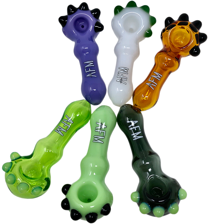 4" AFM Spikey Colored Borosilicate Glass Hand Pipe | AFM Smoke