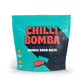 Chilli Bomba Double Sour Belts Chamoy Candy - 8oz