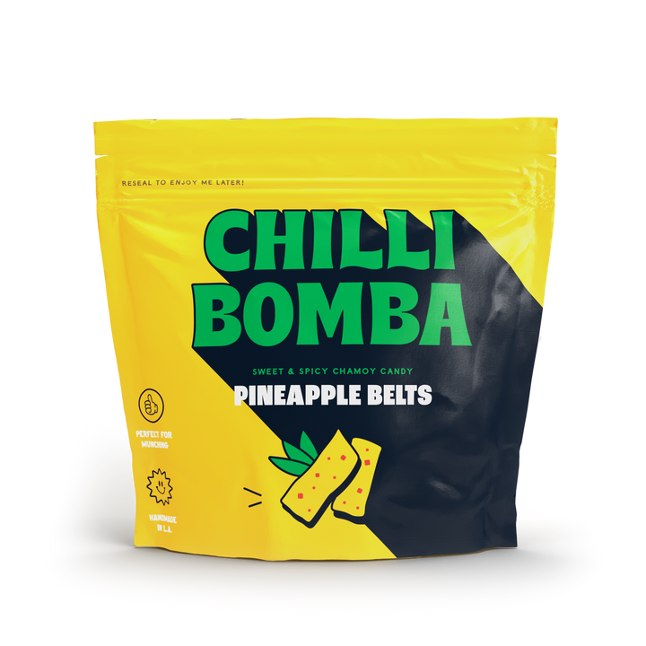 Chilli Bomba Pineapple Belts Chamoy Candy - 8oz | AFM Smoke