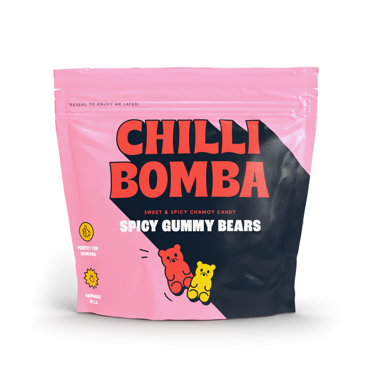 Chilli Bomba Spicy Gummy Bears Chamoy Candy - 8oz | AFM Smoke