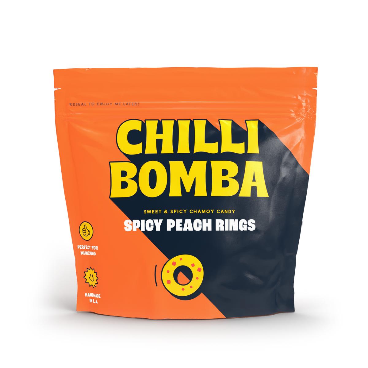 Chilli Bomba Spicy Peach Rings Chamoy Candy - 8oz