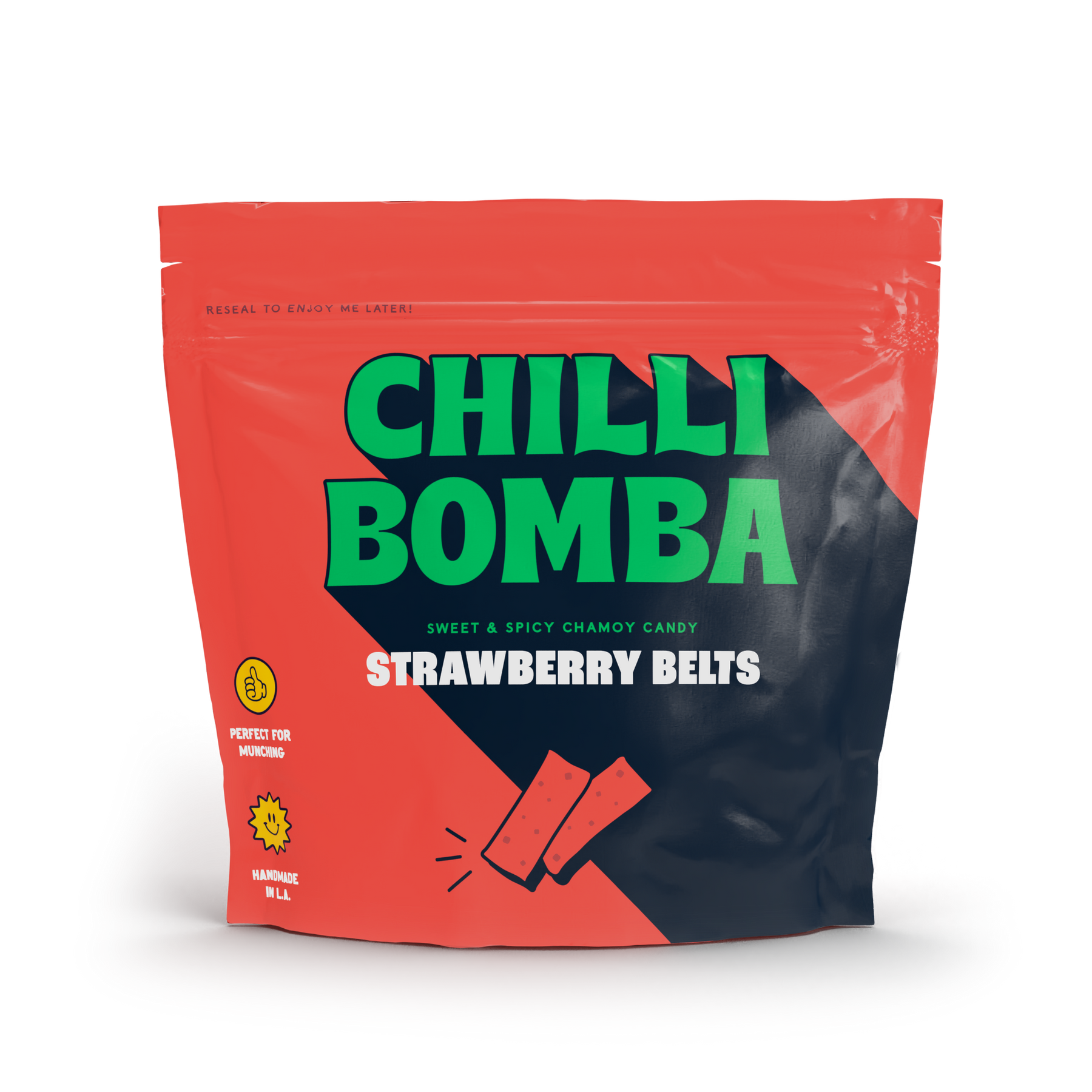 Chilli Bomba Strawberry Belts Chamoy Candy - 8oz