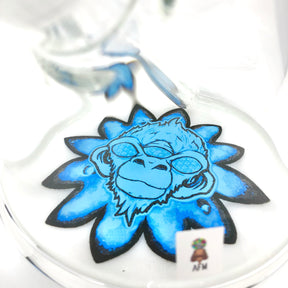 18" AFM Glass Flower Monkey Clear 9mm Glass Beaker Bong