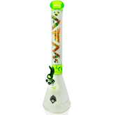 18" AFM Glass Karma Double Color Glass Beaker Bong Bundle