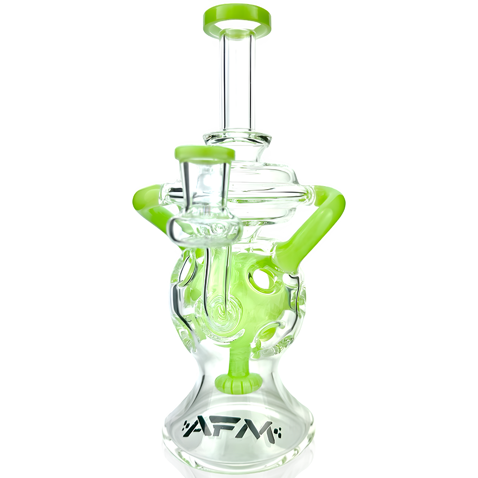9" Swiss Color Glass Recycler Dab Rig