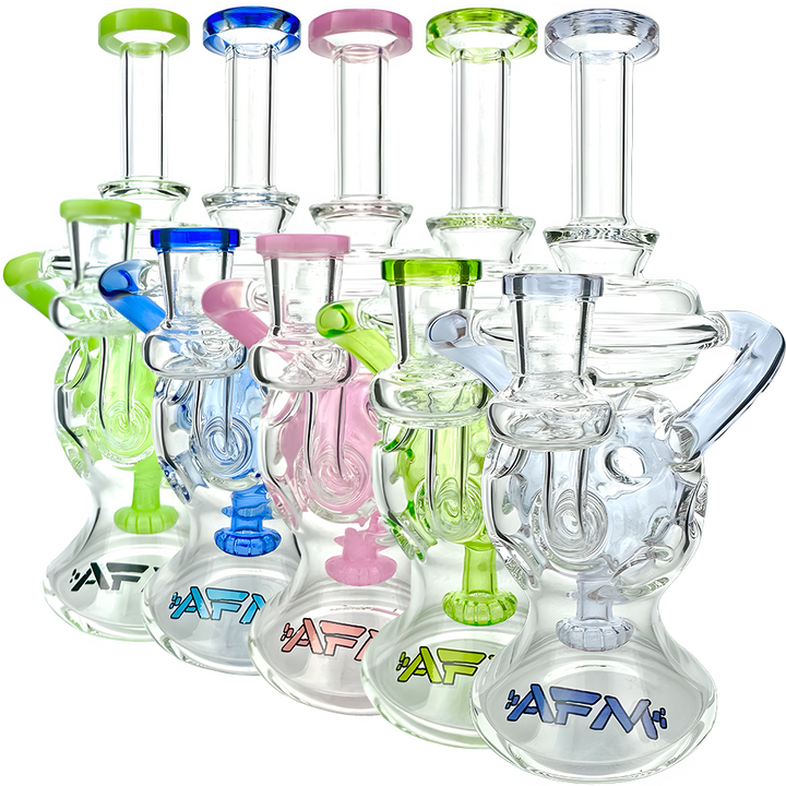 AFM 9″ Swiss Color Glass Recycler Dab Rig