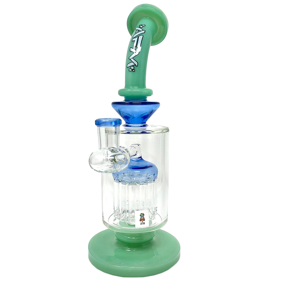 9" AFM Flex Double Color Arm Glass Dab Rig | AFM Smoke