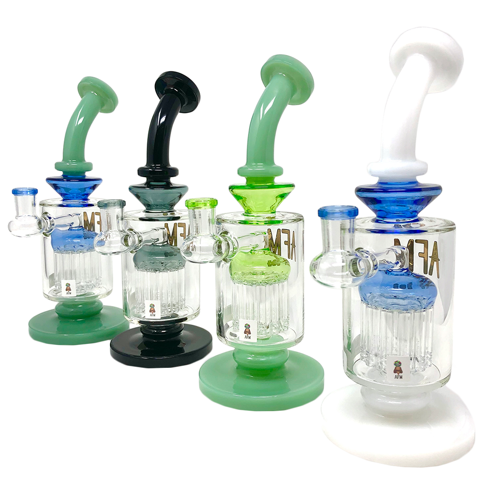 9" AFM Flex Double Color Arm Glass Dab Rig | AFM Smoke
