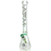 18" AFM Peace From Space Clear Glass 9mm Beaker Bong Bundle