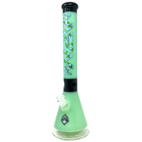 18" Green Alien Glass Beaker Bong