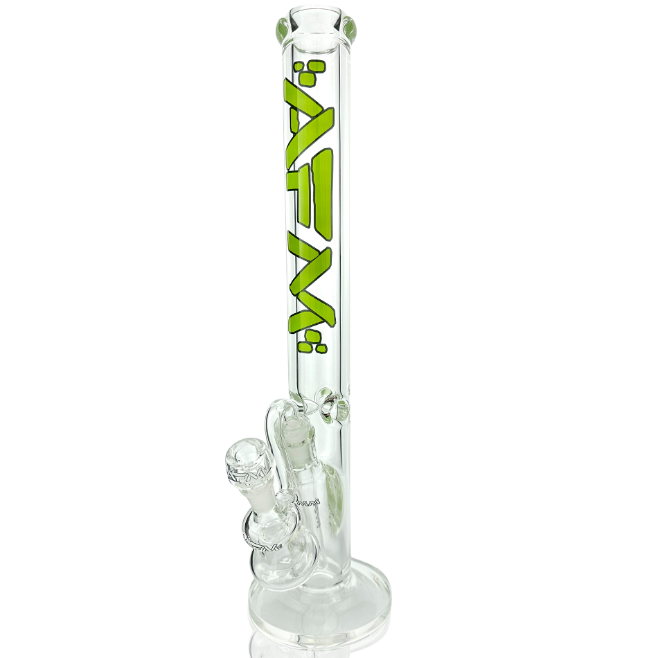 18" AFM Lightbeam Clear Glass 9mm Straight Tube Bong Bundle
