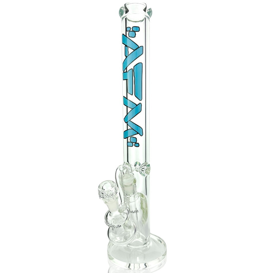 18" AFM Lightbeam Clear Glass 9mm Straight Tube Bong Bundle