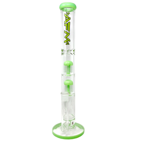 18" AFM Ripper Double Arm Perc Glass Straight Tube Bong