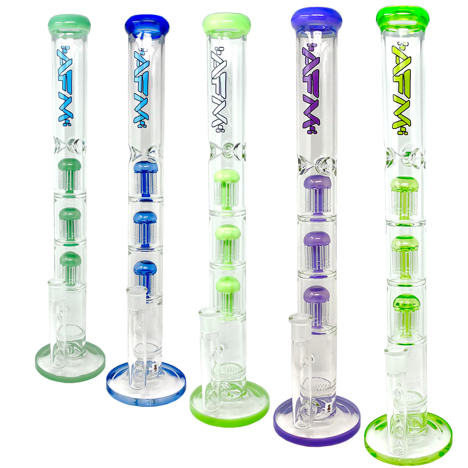 21" AFM Ripper Triple Tree Perc 7mm Glass Straight Tube Bong | AFM Smoke