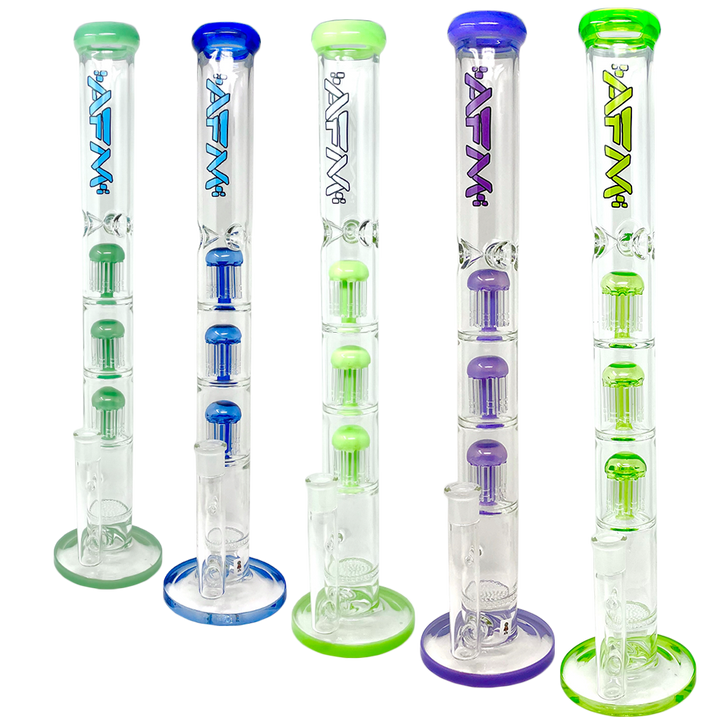 21" AFM Ripper Triple Tree Perc 7mm Glass Straight Tube Bong | AFM Smoke