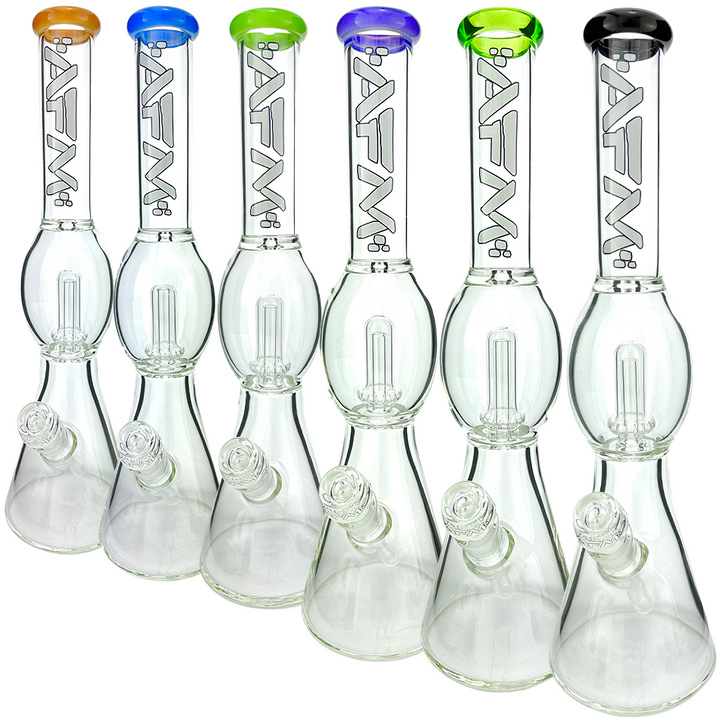 18" AFM Glass Flying Saucer Color Lip Beaker Bong – UFO Perc Water Pipe | AFM Smoke