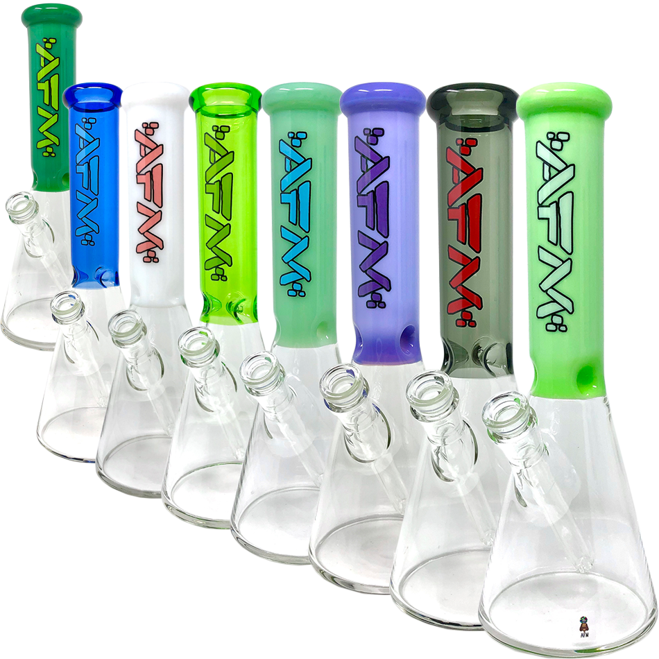 12" AFM Glass Extraterrestrial Colored Glass Sleeve Beaker Bong | AFM Smoke