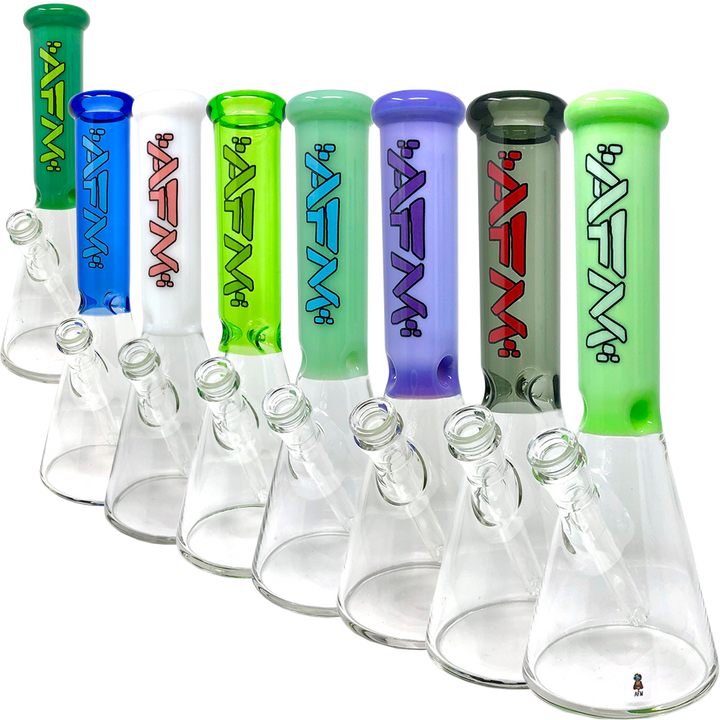 12" AFM Glass Extraterrestrial Colored Glass Sleeve Beaker Bong | AFM Smoke