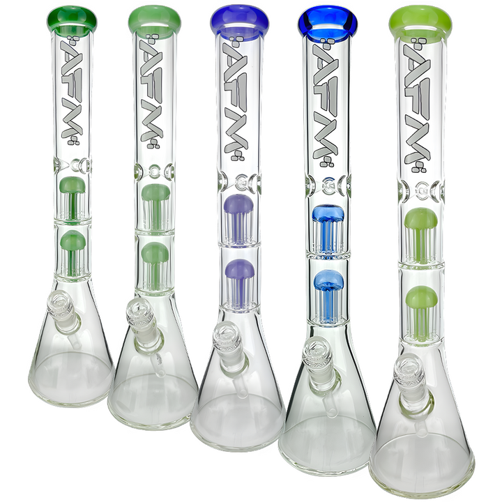 18" AFM Double Hitter 5mm Glass Beaker Bong