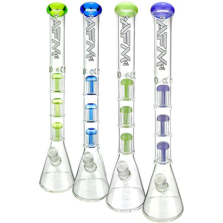 21″ AFM Triple Hitter 9mm Glass Beaker Bong – Triple Chamber Tree Perc