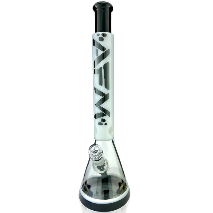 18" AFM Quasar Glass Beaker Bong – Black / White