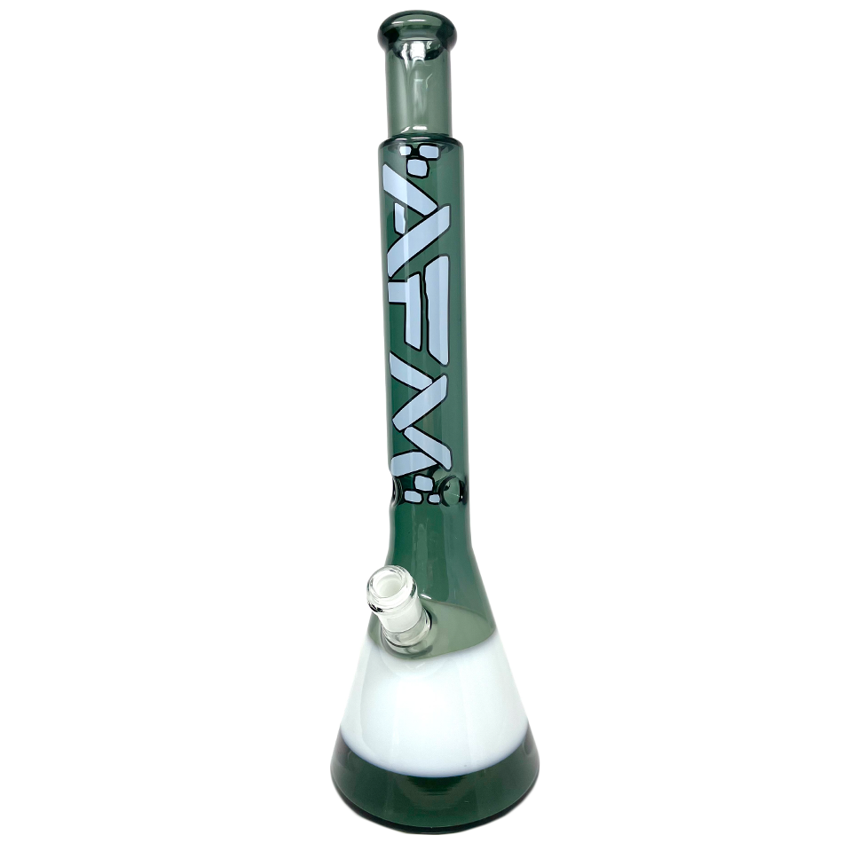 18" AFM Quasar Glass Beaker Bong - Smokey/ Ivory