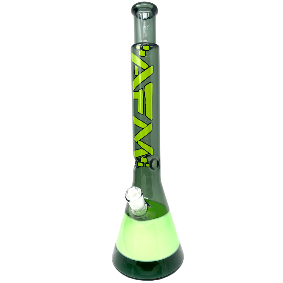 18" AFM Quasar Glass Beaker Bong - Smokey/ Mint