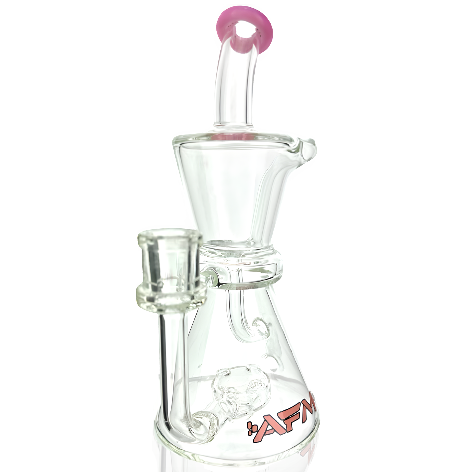 AFM 8.5″ Hour Glass Clear Recycler Dab Rig | AFM Smoke