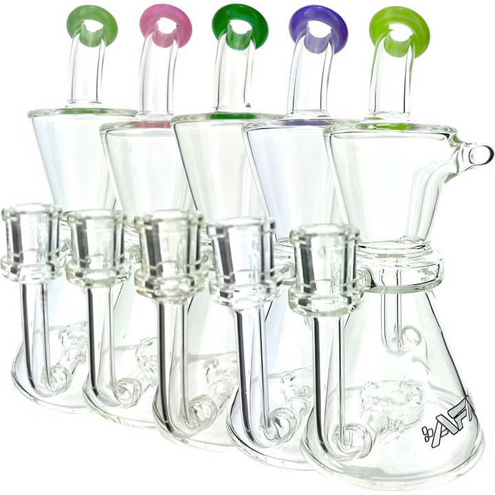 AFM 8.5″ Hour Glass Clear Recycler Dab Rig