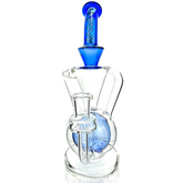 9.5" AFM Magic Ball Clear Glass Recycler Dab Rig + Quartz Banger & Carb Cap Bundle