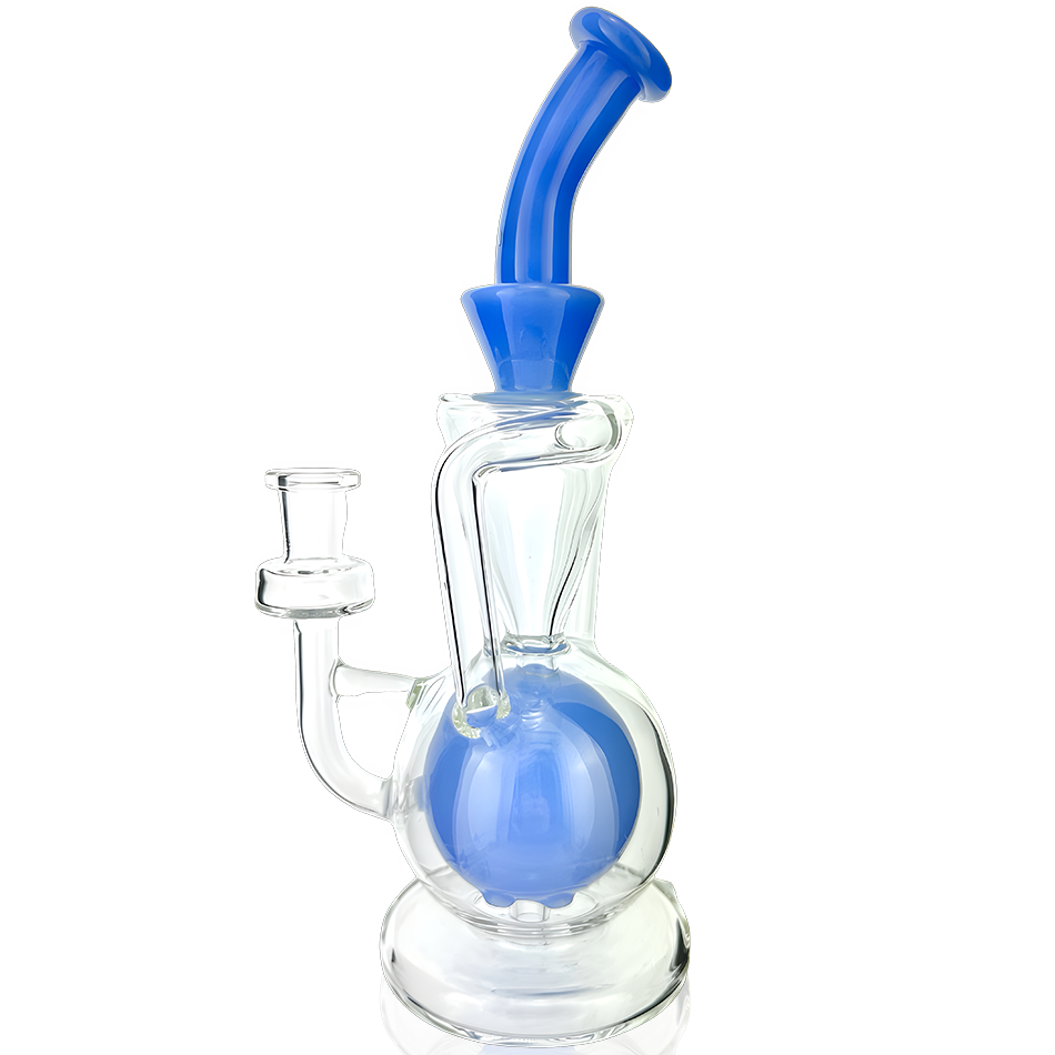 9.5" Magic Ball Clear Glass Recycler Dab Rig