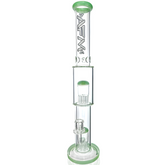 18" AFM Glass Daisy Double Perc Straight Tube Bong