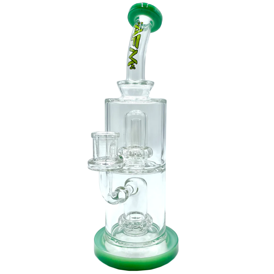 9" AFM UFO Double Perc Glass Dab Rig