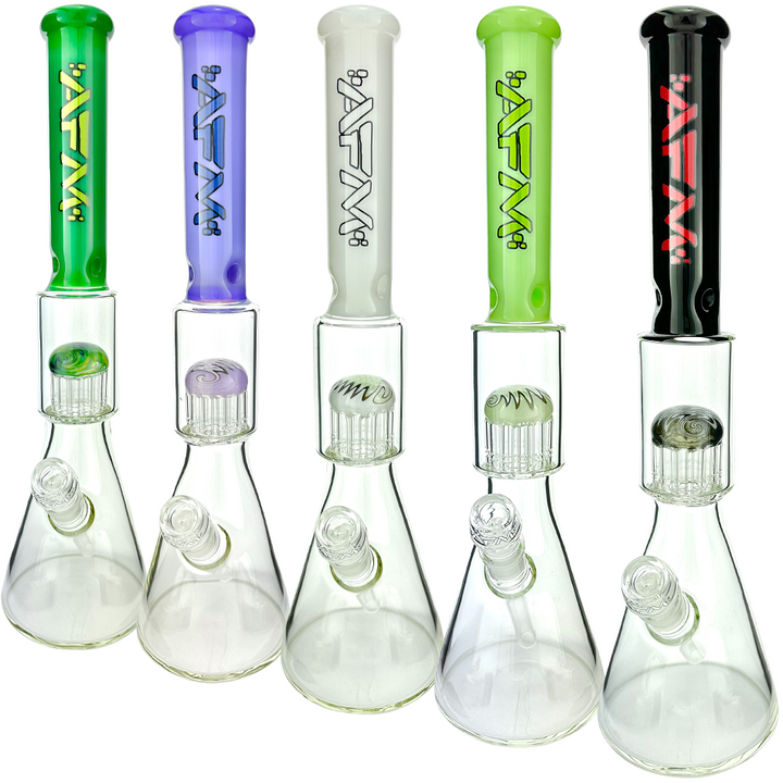 18" AFM Reversal Sleeve Glass Tree Perc Beaker Bong