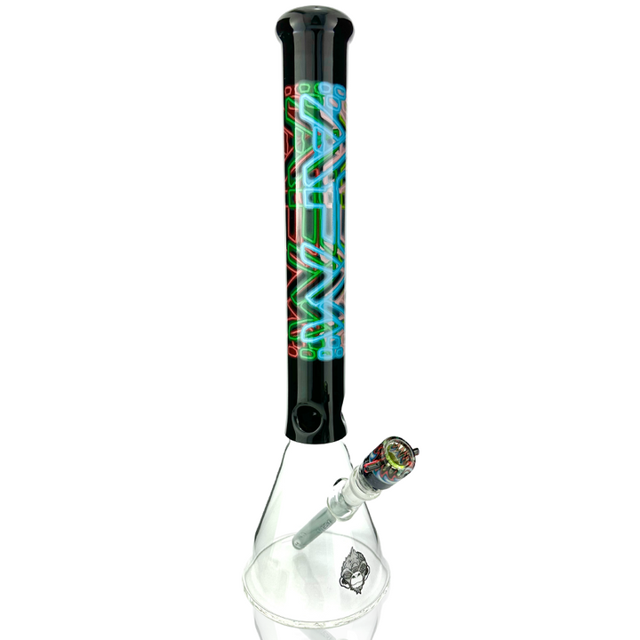 18" AFM Trippy Neon Beaker Bong Set