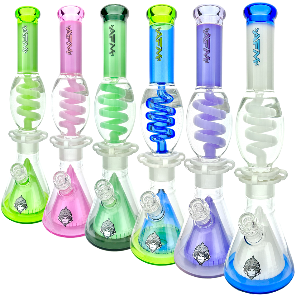 16″ AFM UFO Pyramid Freezable Coil Beaker Bong – Glycerin Coil | AFM Smoke