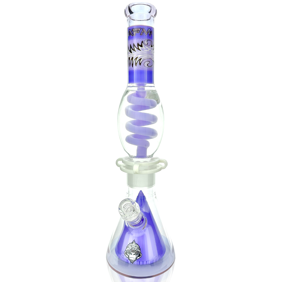 16" AFM Glass Reversal UFO Pyramid Freezable Coil Glass Beaker Bong