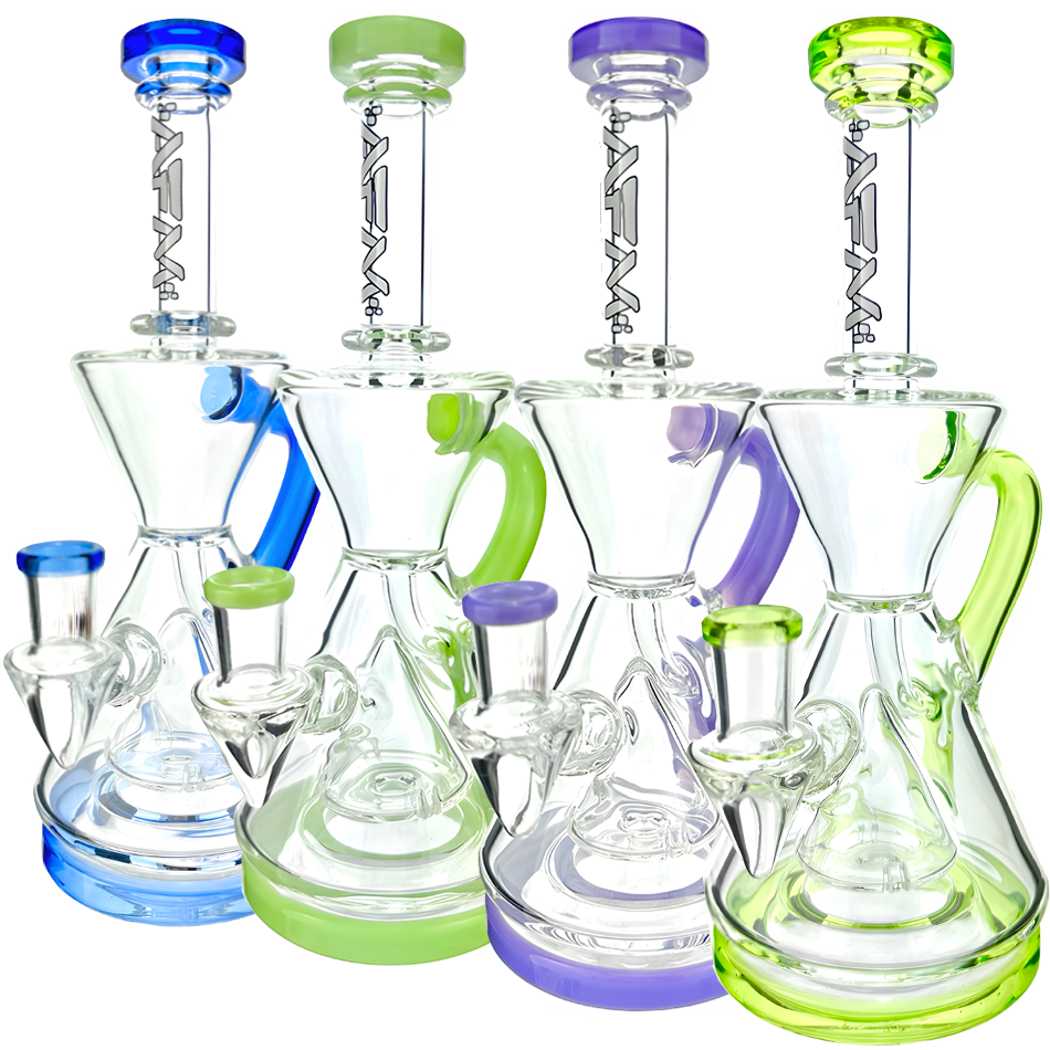 AFM 9″ Magnolia Color Lip Recycler Dab Rig