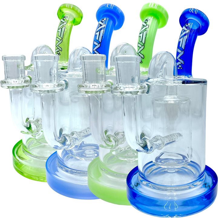 AFM 8″ Pump Color Glass Recycler Dab Rig