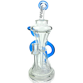 12" AFM Glass Looking Glass Clear Recycler Dab Rig + Quartz Banger & Carb Cap Bundle