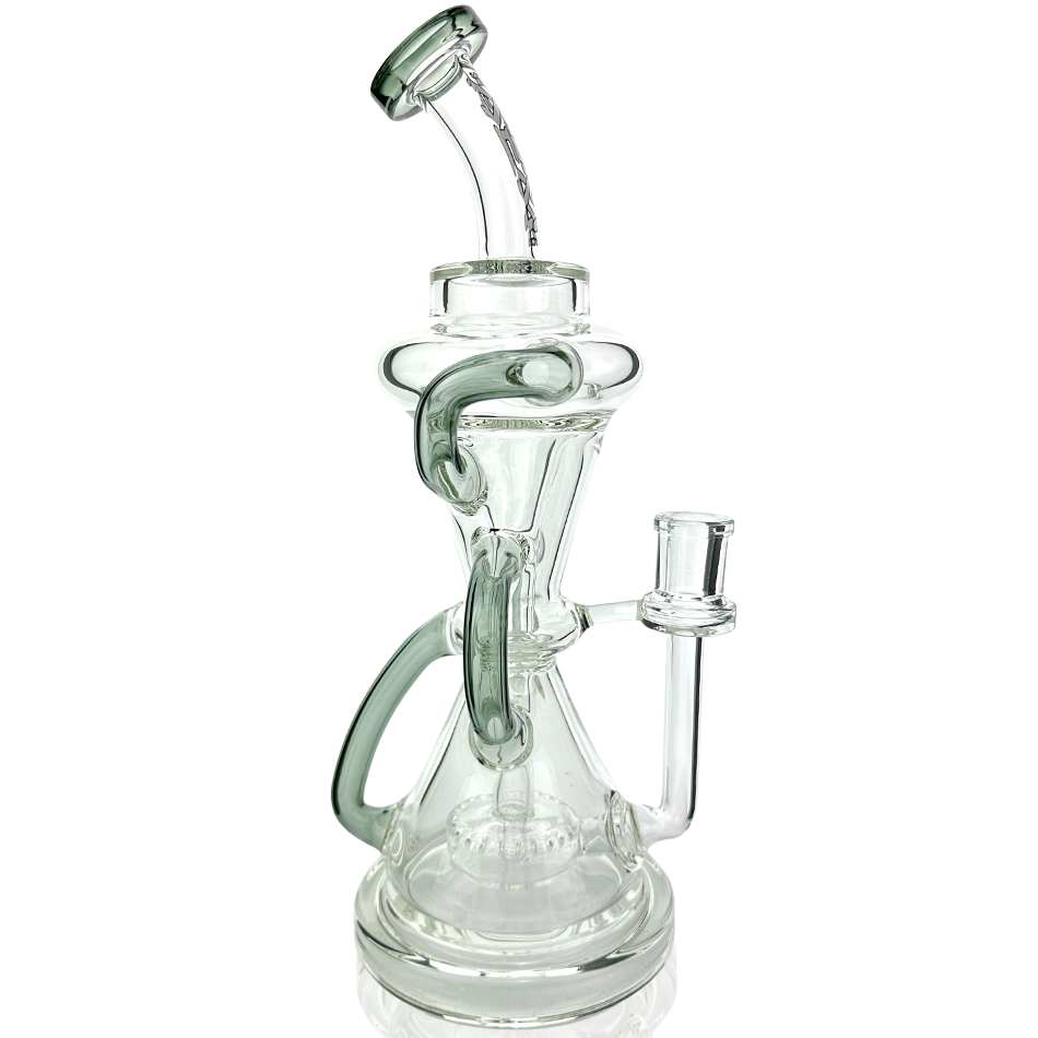 12" AFM Glass Looking Glass Clear Recycler Dab Rig | AFM Smoke