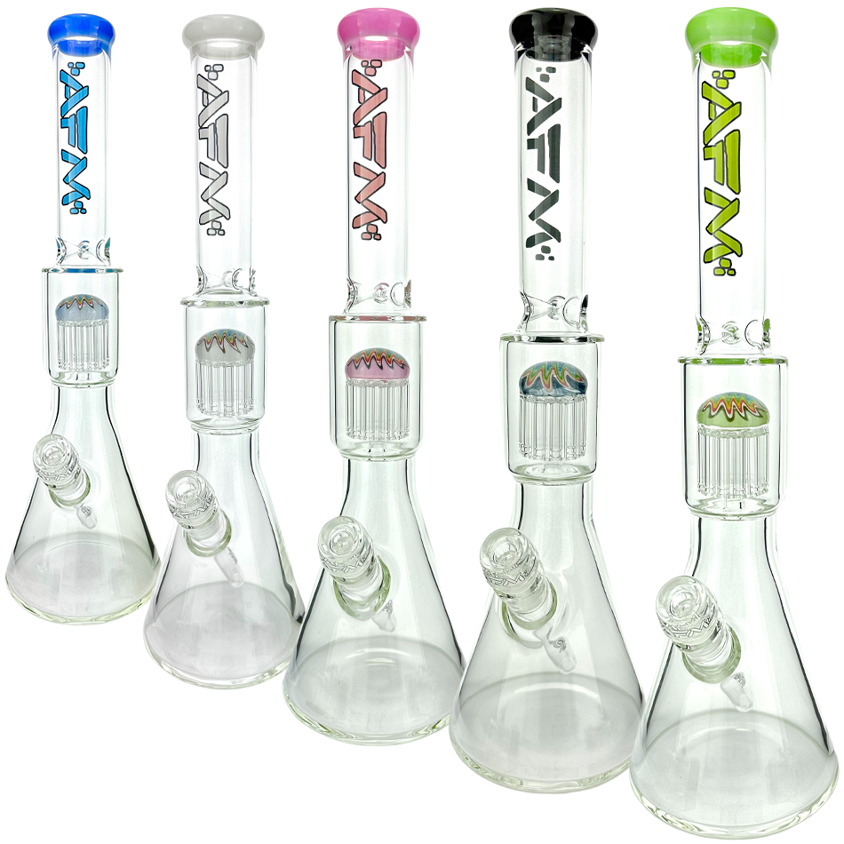 18" AFM Reversal Tree Beaker Color Lip Bong