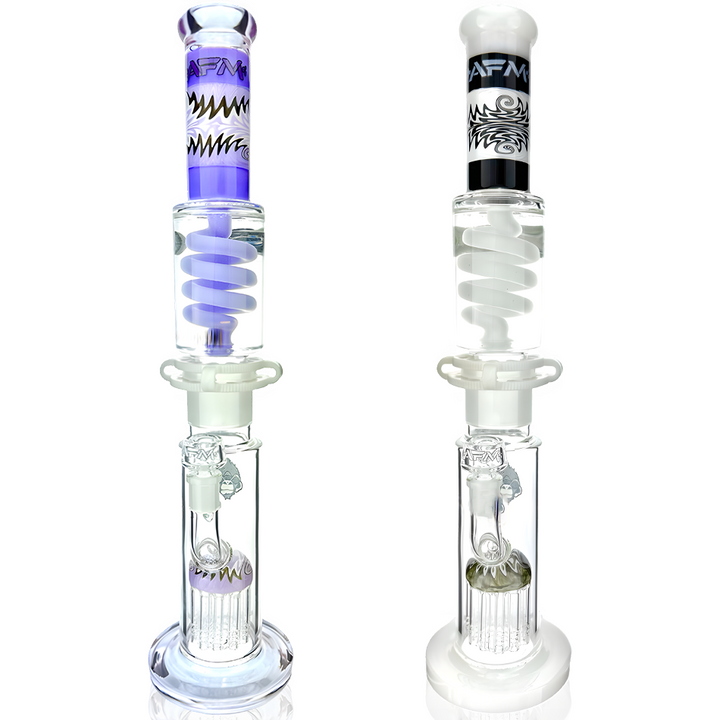 18" AFM Reversal Straight Freezable Coil Glass Beaker Bong – Removable Glycerin Coil Water Pipe