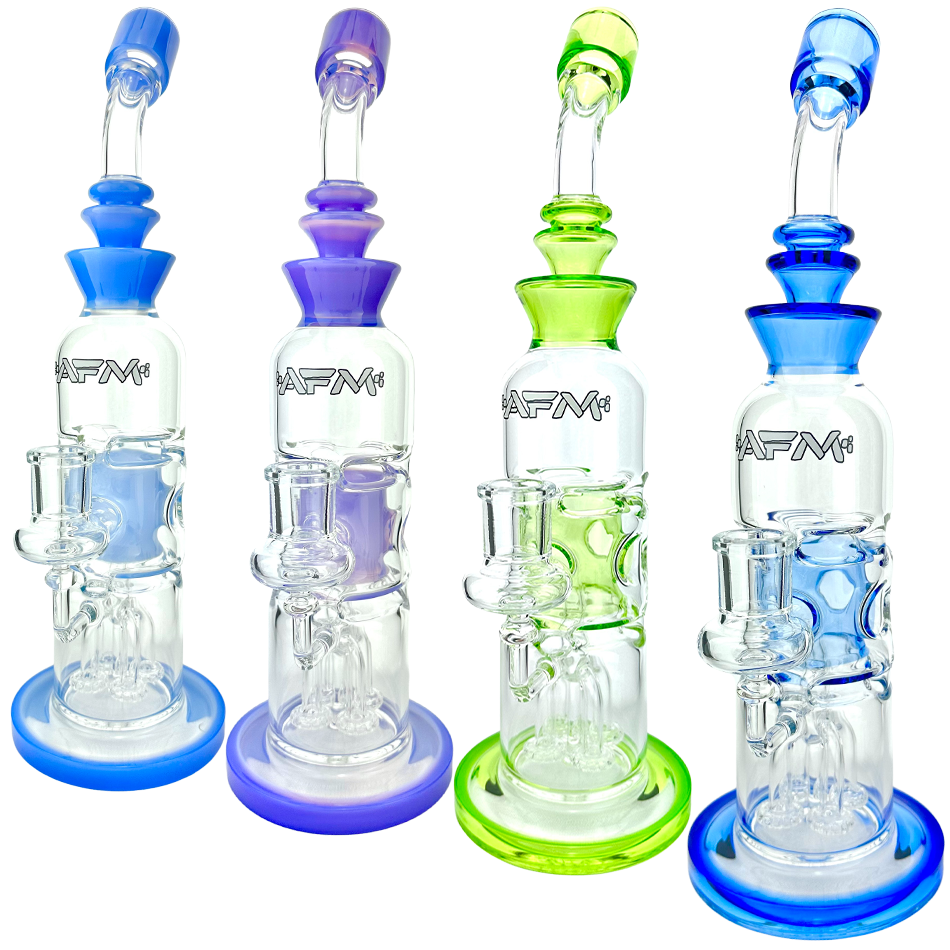 12" AFM Glass Aurora Quad Showerhead Dab Rig | AFM Smoke