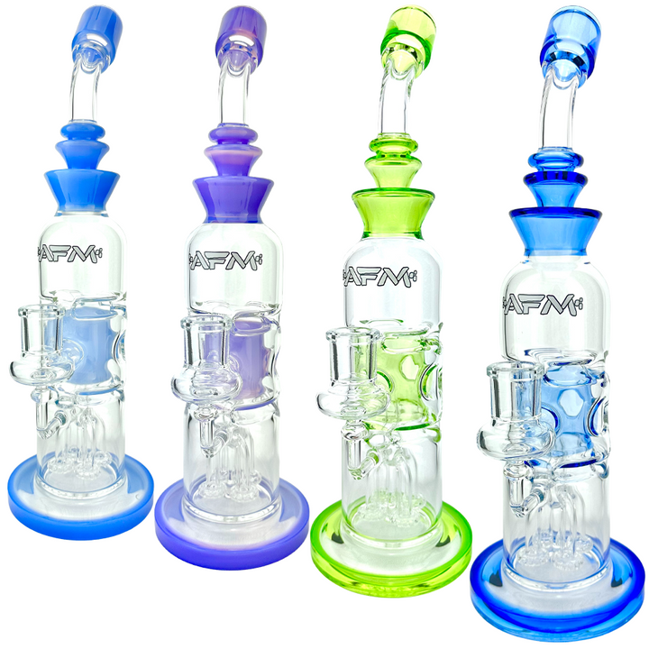 12" AFM Glass Aurora Quad Showerhead Dab Rig | AFM Smoke