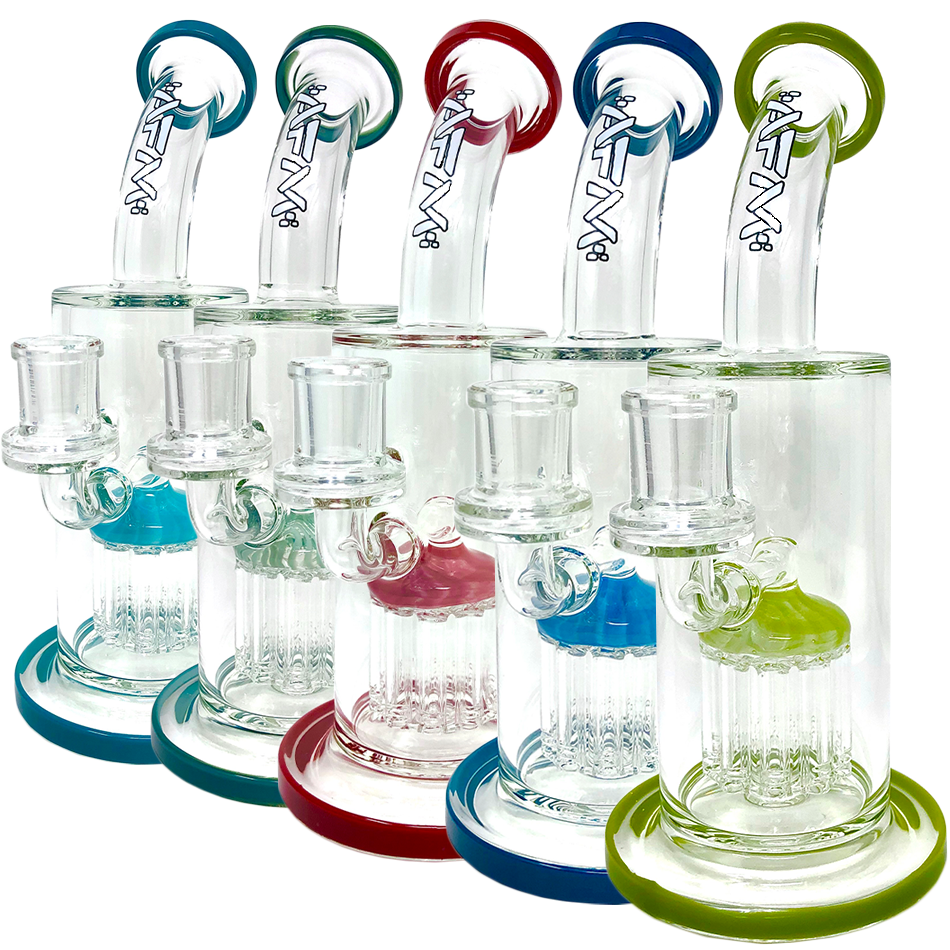 9" AFM Groovy Arm Perc Glass Dab Rig | AFM Smoke
