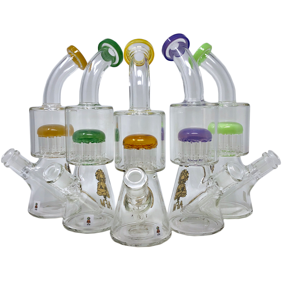 10" AFM Glass Arm Perc Clear Glass Beaker Bong | AFM Smoke