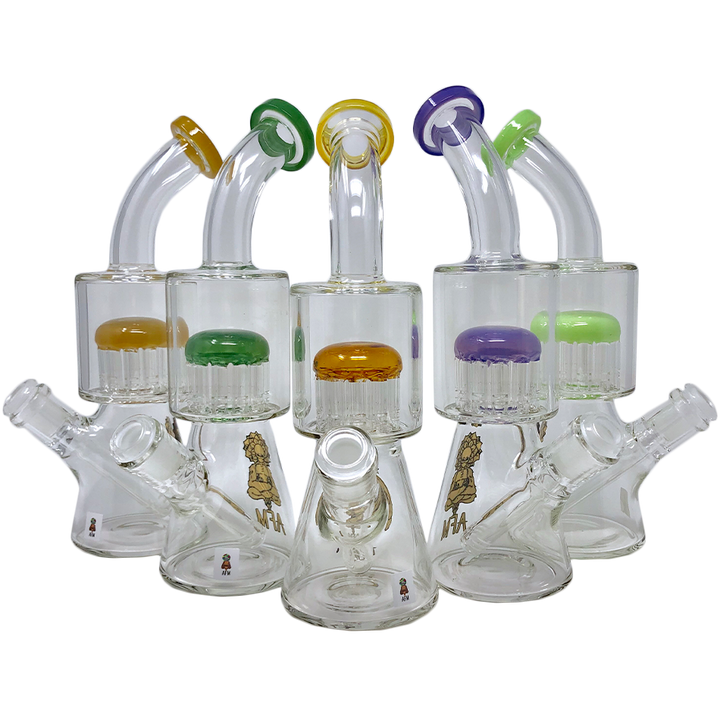 10" AFM Glass Arm Perc Clear Glass Beaker Bong | AFM Smoke