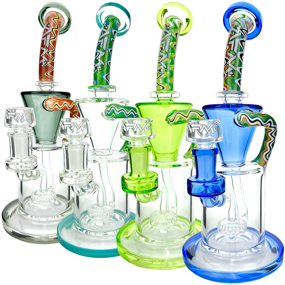 AFM 10″ Drain Incycler Reversal Showerhead Dab Rig | AFM Smoke