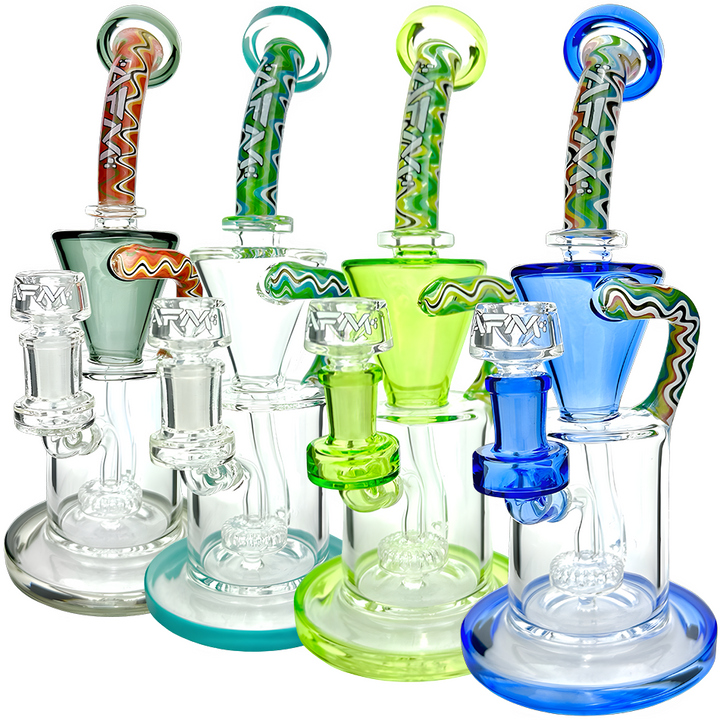 AFM 10″ Drain Incycler Reversal Showerhead Dab Rig | AFM Smoke